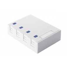 Настенная коробка 4-портовая со шторками, белый Eurolan (12B-04-04WT)