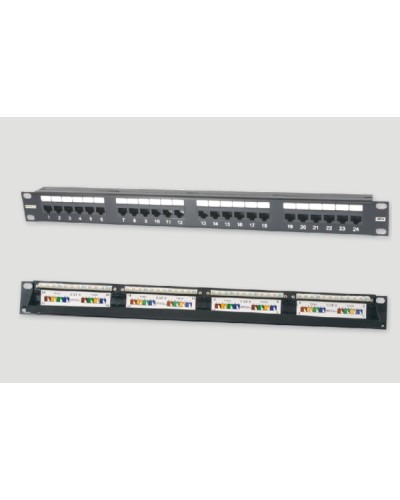Патч-панель 19, 1U, 24xRJ45 категория 6 Eurolan (27B-U6-24BL) в Королеве Патч панель Pintop.ru