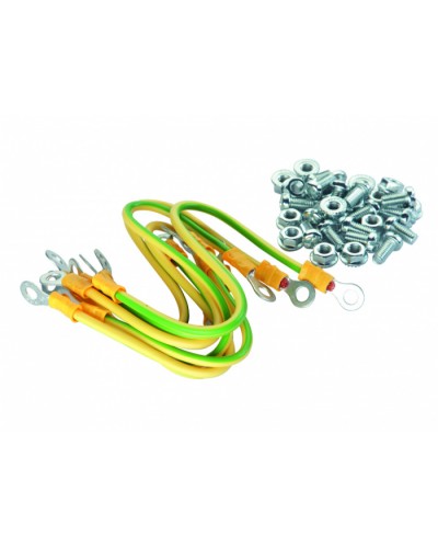 Eurolan Набор проводов заземления, 4 провода 250 мм × 4,0 кв.мм, 4 провода 150 мм × 4,0 кв.мм (60A-14-13GR) в Королеве Аксессуары для стоек и шкафов Pintop.ru
