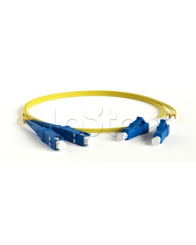 Патч-корд волоконно-оптический одномодовый SM 9/125 (OS2), LC/UPC-SC/UPC, duplex, LSZH, 3 м Hyperline FC-D2-9-LC/UR-SC/UR-H-3M-LSZH-YL в Королеве Патч-корды оптические Pintop.ru