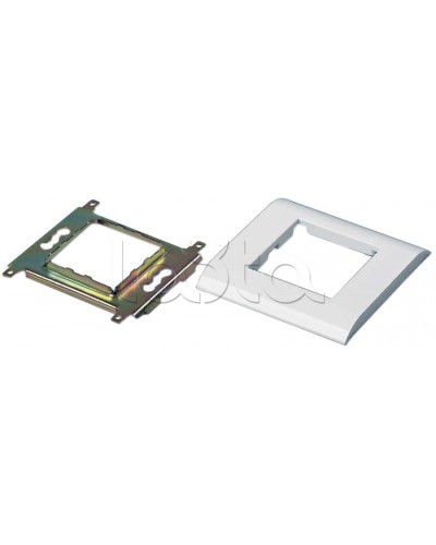 Панель лицевая 80х80 мм для модулей Mosaic 45x45 мм, металлический каркас Hyperline FP-M45-1-WH в Королеве Аксессуары для кабель-канала Pintop.ru