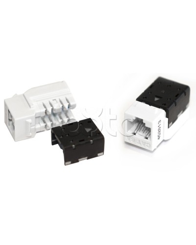 Вставка Keystone Jack RJ-45(8P8C), категория 6A, 110 IDC красная Hyperline (KJNE-8P8C-C6A-90-RD) в Королеве Модули Keystone Pintop.ru