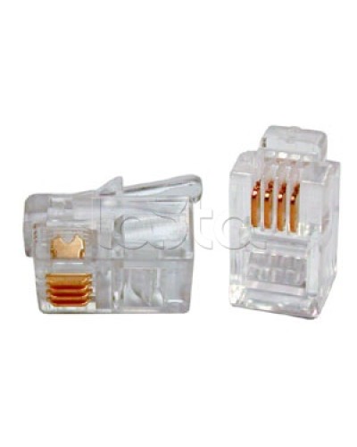 Разъем телефонный Hyperline PLUG-6P4C-P-C2 в Королеве Коннекторы и разъемы Pintop.ru