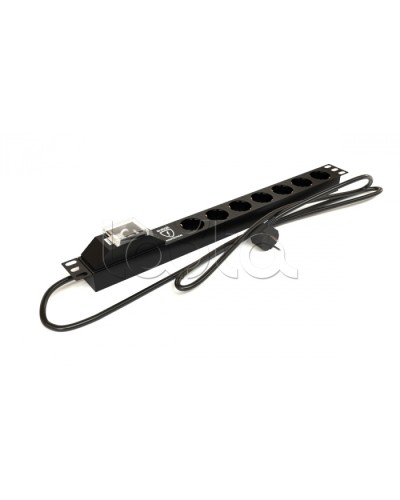 Блок розеток горизонтальный черн Hyperline (SHE19-7SH-BF-2.5EU) в Королеве Блоки розеток Pintop.ru