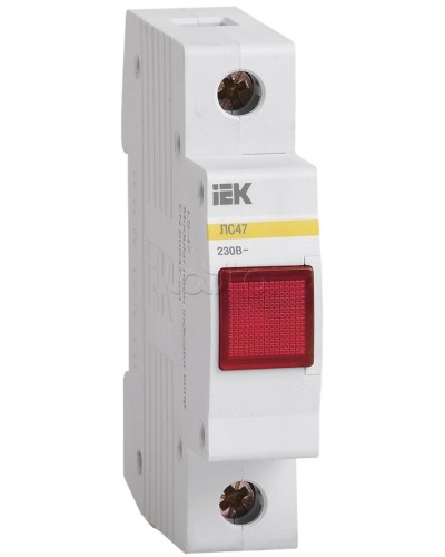Лампа сигнальная красная DIN 1P неон ЛС-47 IEK MLS10-230-K04 в Королеве Оповещатели Pintop.ru