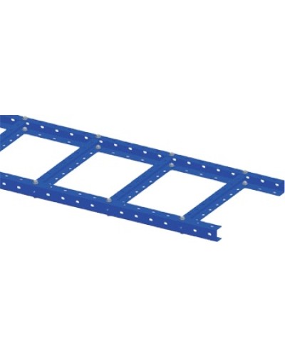 Лоток лестничный, прямая секция шириной 400 мм, сталь, 2.5 метра, серый LANMASTER LAN-LTS400-GY в Королеве Кабельные лотки Pintop.ru