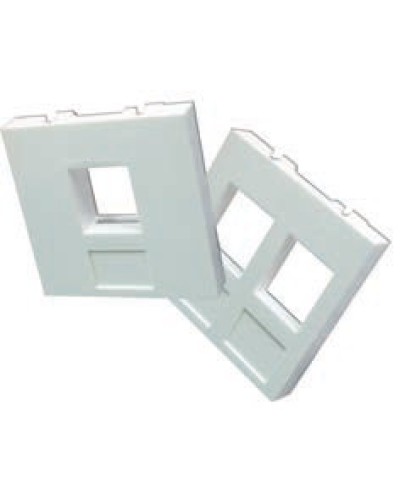 Вставка 45x45 на 2 кейстоуна, со шторками, маркировкой и иконками, белая LANMASTER LAN-SIP-24М-WH в Королеве Аксессуары для кабель-канала Pintop.ru