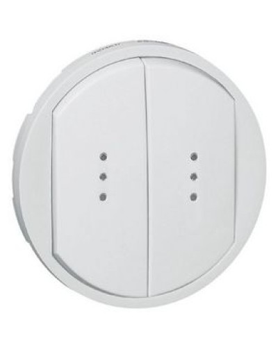 Лицевая панель для выключателя двойного с индикацией белый Celiane Legrand 068004 в Королеве Аксессуары для кабель-канала Pintop.ru