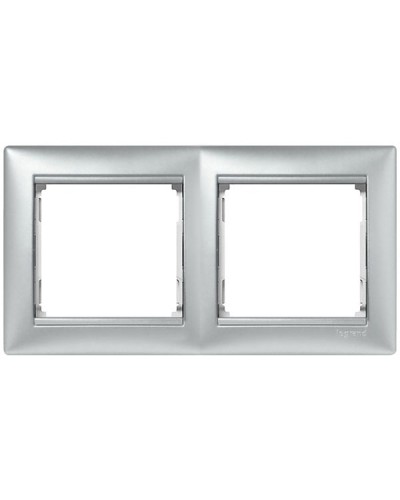 Рамка 2 поста горизонтальный монтаж алюминий Valena Legrand 770152 в Королеве Аксессуары для кабель-канала Pintop.ru