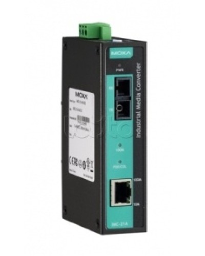 Медиаконвертер Ethernet 10/100BaseTX в 100BaseFX (SC) с расширенным диапазоном температур Moxa IMC-21A-S-SC-T в Королеве Медиаконвертеры Pintop.ru