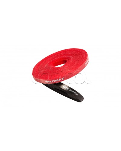 NIKOMAX (NMC-CTV05M-09-RL-RD) - Стяжка-липучка NIKOMAX нарезаемая, в рулоне 5м, ширина 9мм, красная в Королеве Стяжки-хомуты Pintop.ru