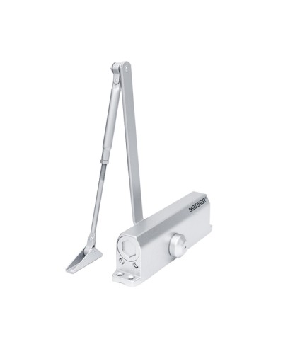 Доводчик NOTEDO DC-110 DA EN3-4, с задержкой закрывания, с рычажной тягой, (белый) (RAL9016) в Королеве Доводчики Pintop.ru