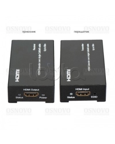 Комплект для передачи HDMI по одному кабелю витой пары CAT5e/6 до 50м OSNOVO TA-Hi/1+RA-Hi/1 в Королеве Видеоусилители, Модуляторы, Делители Pintop.ru