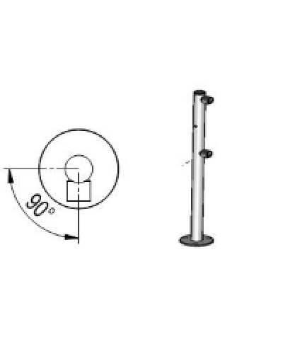 Стойка ограждения с отверстием под фиксатор L-образная, 2 муфты справа Oxgard Стойка ограждения с отверстием под фиксатор L-образная, 2 муфты справа (ВЗР 1996.09.62) в Королеве Ограждения Pintop.ru
