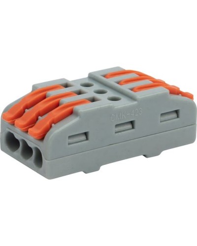 Клемма соединительная многоразовая проходная 3 полюса, серая (25 шт./уп.) REXANT (07-6263-3) в Королеве Монтажные материалы Pintop.ru