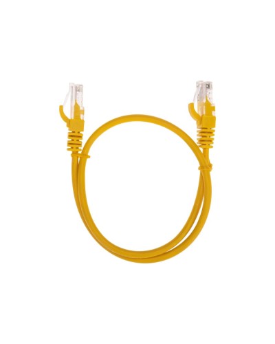 Патч-корд U/UTP, CAT 5e, RJ45-RJ45, 26AWG, LSZH, желтый, 0,5м REXANT 02-0105-05 в Королеве Патчкорды (медные) Pintop.ru