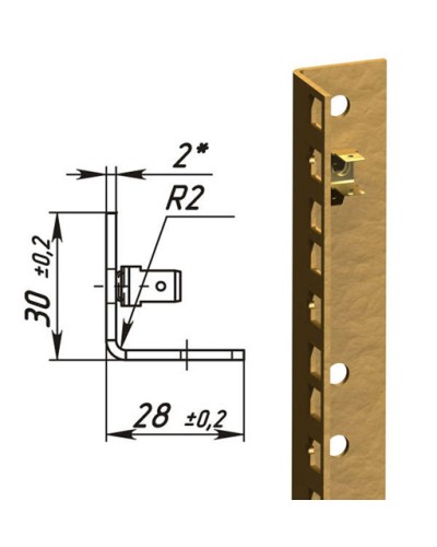 Направляющие L-образные для шкафов 33U (2 шт/уп.) TLK TLK-VNS2-L-33U в Королеве Полки для шкафов и стоек Pintop.ru