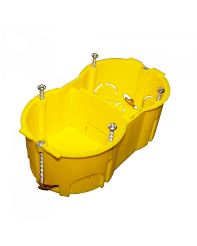 Подрозеточная коробка в стену для суппорта 45х90, желтая TWT (TWT-BX45x90-YL) в Королеве Распределительные коробки Pintop.ru