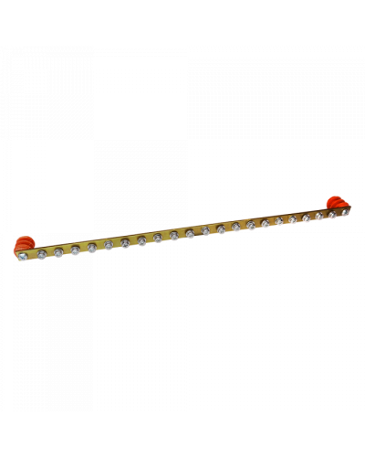 Шина заземления 19, медная 482х15х3 мм, 20 контактов TWT (TWT-EBARH-1U-15x3/20) в Королеве Аксессуары для стоек и шкафов Pintop.ru