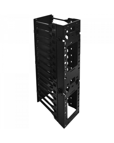Вертикальный органайзер с пласт пальцами и крышкой, 312х220 мм, черный TWT (TWT-RACK-VORG/L) в Королеве Кабельные органайзеры Pintop.ru