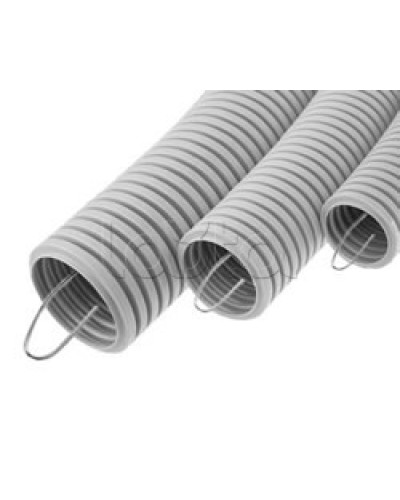 Труба гофрированная ПВХ легкая, с зондом диам. 50 мм (15м), огнестойкость E15-E90 Экопласт 10150-Е90 в Королеве Труба гофрированная Pintop.ru
