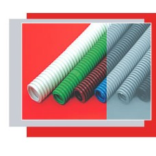 Труба гофрированная HFFR тяжелая диам 40 мм, с зондом,без галогена, трудногорючая, цвет серый Экопласт 21140HFR