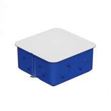 Коробка распределительная с крышкойдля г/к 100x100х50мм с металл. лапками, цвет синий IP30 Экопласт (44667)