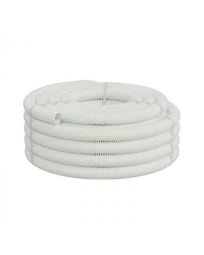 Труба ПП HF-FR гофрир. тяжелая, с зондом, без галогена, ПЛЛ50мм Экопласт (61150HFR-W) - Труба ПП HF-FR гофрир. тяжелая, с зондом, без галогена, ПЛЛдиам.50мм ПВ-0 (15м) цвет белый 1 палл.=630м Экопласт в Королеве Труба гофрированная Pintop.ru