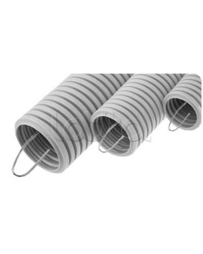 NR075 Усиленная двустен. труба ПНД гибкая, тип 750, SN24, с зондом, D75мм (50м) цвет красный Экопласт (821075) в Королеве Труба гофрированная Pintop.ru