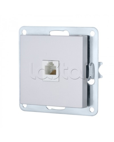 Розетка телефонная RJ-12 с накладкой (серебристый металлик) LK 80 Экопласт (845503-1) в Королеве Розетки компьютерные и телефонные Pintop.ru