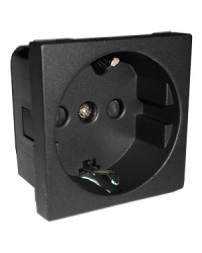 Розетка с заземляющими контактами и защитными шторками, (черный бархат) LK45 Экопласт (851408) в Королеве Аксессуары для кабель-канала Pintop.ru
