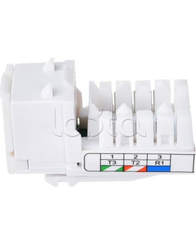 Механизм розетки телефонной (6 контактов) RJ-12 LK45 (Экопласт) (855600) в Королеве Розетки компьютерные и телефонные Pintop.ru