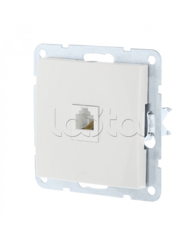 Розетка телефонная RJ-12 с накладкой (белый) LK60 Экопласт (865504) в Королеве Розетки компьютерные и телефонные Pintop.ru