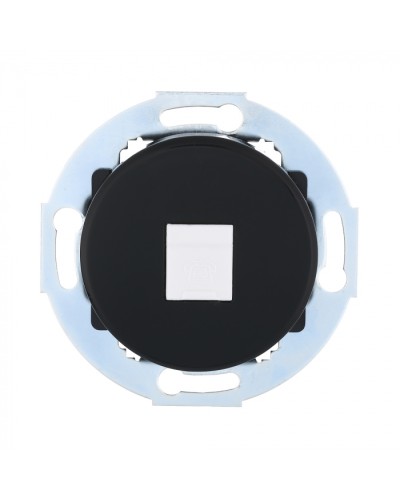 Розетка телефонная RJ-12 с накладкой (черный) Vintage (885508-1) в Королеве Розетки компьютерные и телефонные Pintop.ru