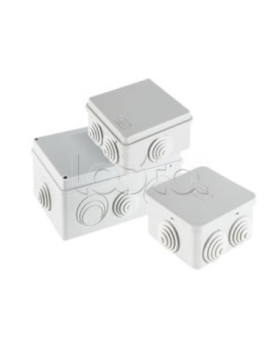 Экопласт JBS070 Коробка распред. о/п, 70х70х40мм 6 вых., IP44 белый в Королеве Распределительные коробки Pintop.ru