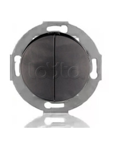 Выключатель двухклавишный Экопласт (схема 5) 10 A, 250 B (черный ) Vintage в Королеве Розетки компьютерные и телефонные Pintop.ru