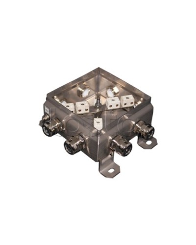 Коробка монтажная огнестойкая Гефест КМ-О (12к*10,0)-IP66 1212нерж, 8 вводов 123х123х60 в Королеве Распределительные коробки Pintop.ru