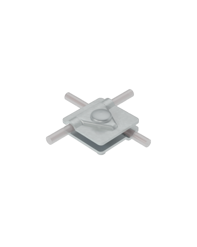 Универсальный соединитель для прутка Ø 5-10 мм с 2 пластинами 40х40 мм CU КМ-Профиль (2USM-D5-10 CU) в Королеве Аксессуары для лотков Pintop.ru