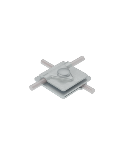 Универсальный соединитель для прутка Ø 5-10 мм с 3 пластинами 40х40 мм CU КМ-Профиль (3USM-D5-10 CU) в Королеве Аксессуары для лотков Pintop.ru