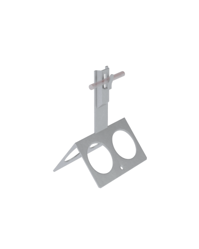 Коньковый держатель зажимной с широким основанием для прутка Ø 5-8 мм H80 мм CU КМ-Профиль (BKDZ-H80-D5-8 CU) в Королеве Монтажные материалы Pintop.ru