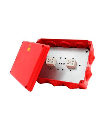 Коробка распределительная огнестойкая КРОПС-П4, IP54, габаритные размеры 150х110х70 мм, для кабелей сечением до 6 мм2, 6 клемм КМ-Профиль (FRJB-KM-P4-6-06-КРОПС-IP54) в Королеве Распределительные коробки Pintop.ru