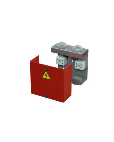 Коробка распределительная огнестойкая КРОПС, IP41, габаритные размеры 80х80х35 мм, для кабелей сечением до 4 мм2, 2 клеммы КМ-Профиль (FRJB-KM-ST1-4-02-КРОПС-IP41) в Королеве Распределительные коробки Pintop.ru