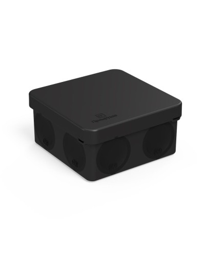 Коробка распред. 60-0210-9005м двухкомп. безгалогенная (HF) черная 80х80х40 (8шт/уп) Промрукав (60-0210-9005м) в Королеве Распределительные коробки Pintop.ru