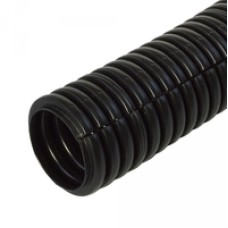Труба гофрированная ПП лёгкая 350 Н безгалогенная (HF) разрезная черная д25 (50м/2600м уп/пал) Промрукав PR02.0065