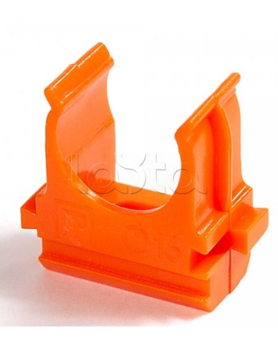 Крепёж-клипса для труб АБС-пластик оранжевая д20 в малой упаковке (10шт/1000шт уп/кор) Промрукав (PR13.0067) в Королеве Держатели, клипсы, скобы Pintop.ru