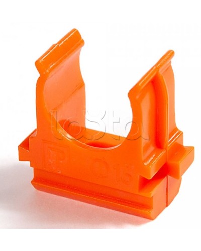 Крепёж-клипса для труб АБС-пластик оранжевая д25 в малой упаковке (10шт/500шт уп/кор) Промрукав (PR13.0068) в Королеве Держатели, клипсы, скобы Pintop.ru