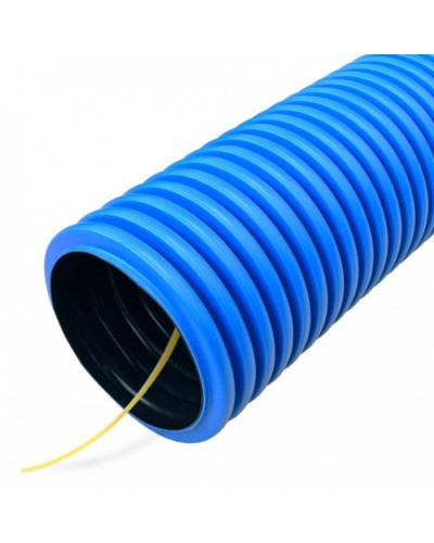 Труба гофрированная двустенная ПНД гибкая тип 750 (SN38) с/з синяя д50 (100м/уп) Промрукав (PR15.0042) в Королеве Труба гофрированная Pintop.ru