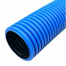 Труба гофрированная двустенная ПНД жесткая тип 450 (SN12) синяя д90 5,7м (34,2м/уп) Промрукав (PR15.0122)