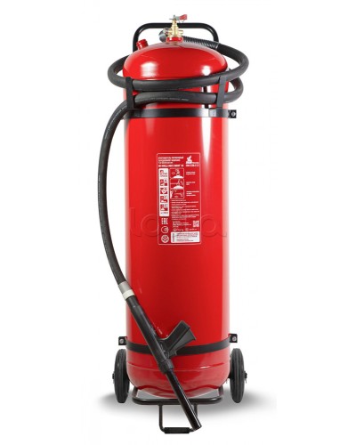 Огнетушитель ПОЖТЕХНИКА ОП-100(з) МИГ на тележке с перекрывным стволом (10А, 233В-2, С, Е) (баллон 125л., ОТВ-100кг) в Королеве Огнетушители Pintop.ru