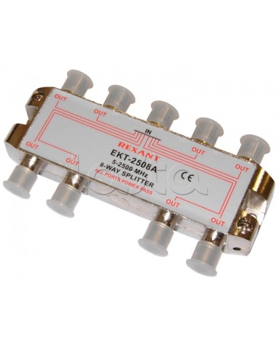 Делитель телевизионный ТВх8 под F разъём 5-2500 МГц СПУТНИК (5шт/уп) REXANT 05-6205 в Королеве Системы видеонаблюдения Pintop.ru